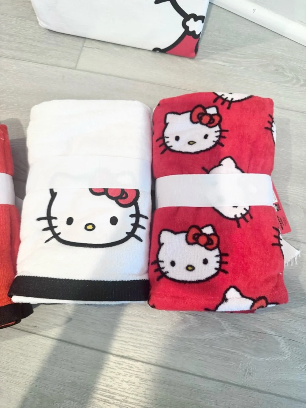 NEW Hello Kitty Bathroom Decor Lot Shower Curtain & Towels Sanrio